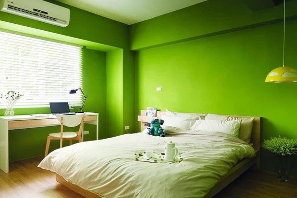美式主卧绿色墙纸装修效果图大全