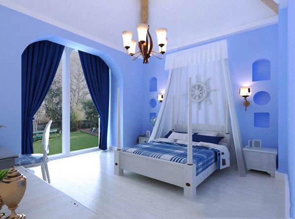 地中海风格精致大户型卧室背景墙装修效果图赏析
