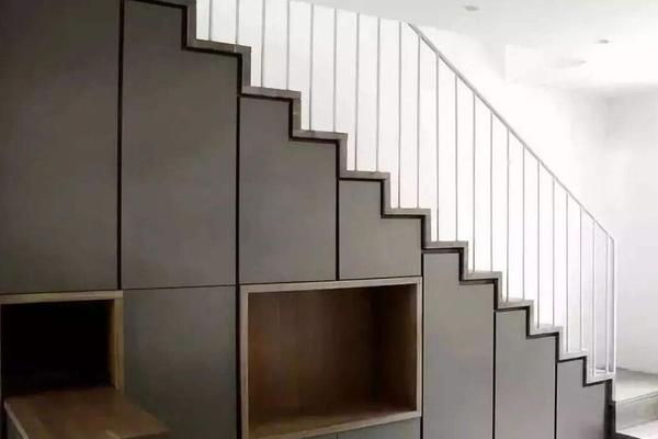 140平米复式简约风格客厅板式楼梯装修效果图