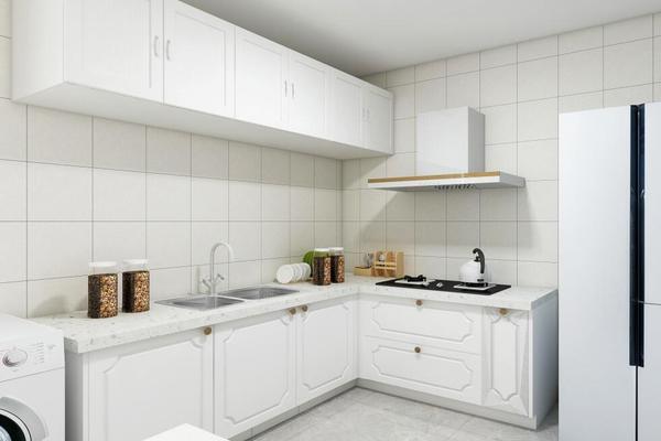 90平方二居室简欧风格厨房橱柜门效果图