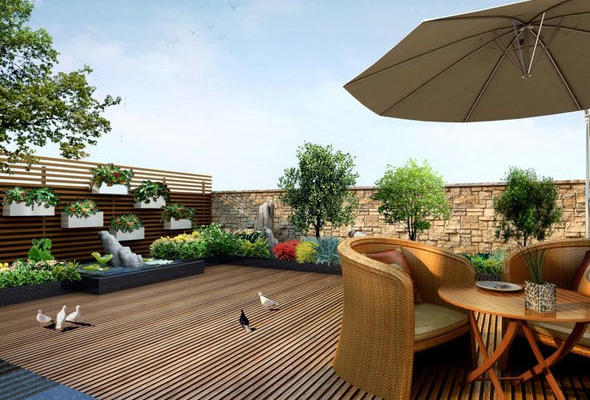 环境优美的露台花园装修效果图