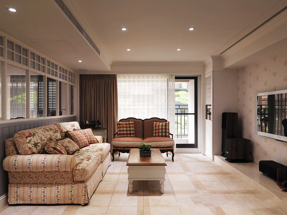 美式田园风格小户型客厅沙发设计效果图赏析