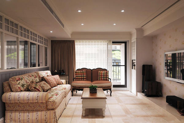 美式田园风格小户型客厅沙发设计效果图赏析