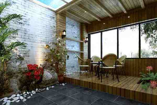 5平米中式阳台茶室装修效果图