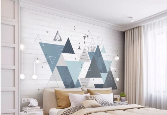 300平米房子美式风格卧室手绘墙装修效果图