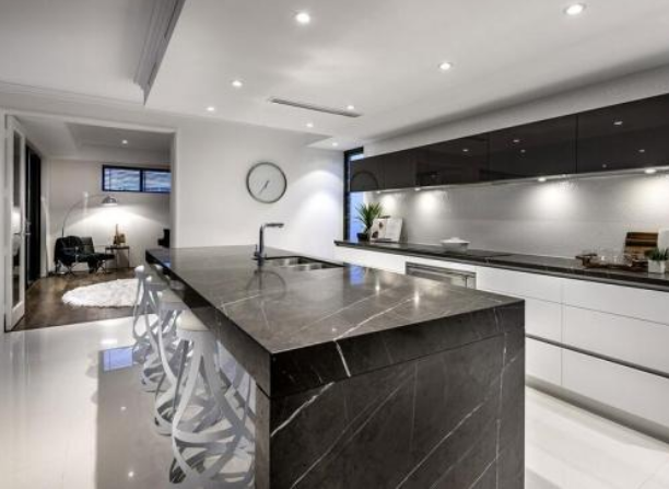 235平米房子新中式别墅开放式厨房装修效果图