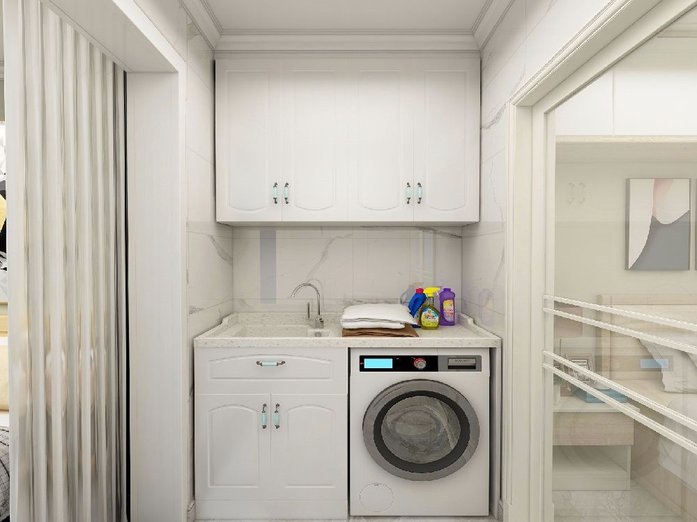90平米簡約風格洗衣機組合柜裝修效果圖