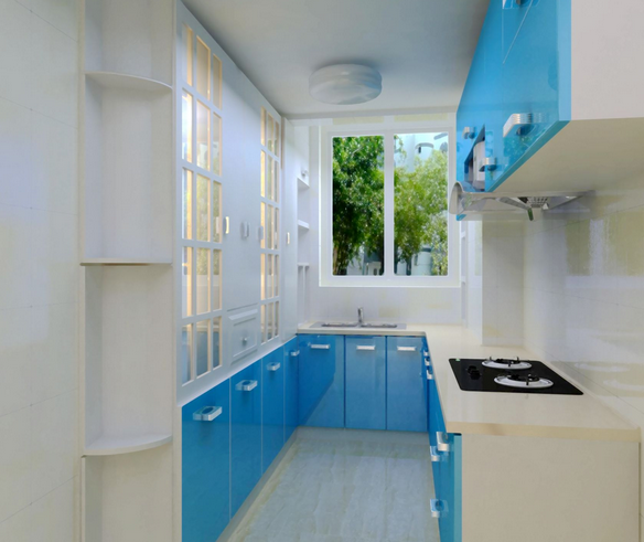 小户型地中海风格开放式厨房装修效果图