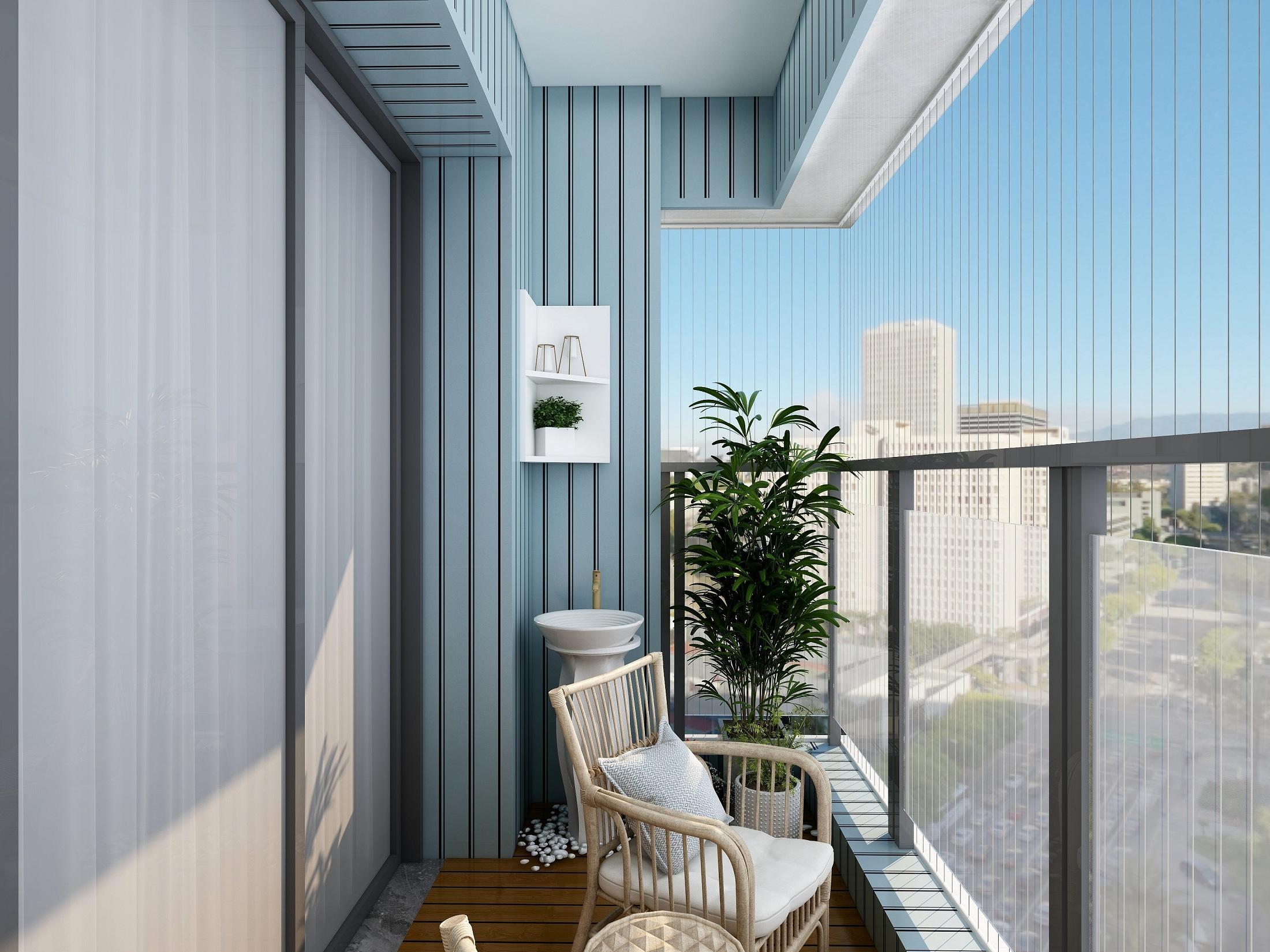 120平米跃层现代奢华风格小卧室阳台吊顶装修效果图