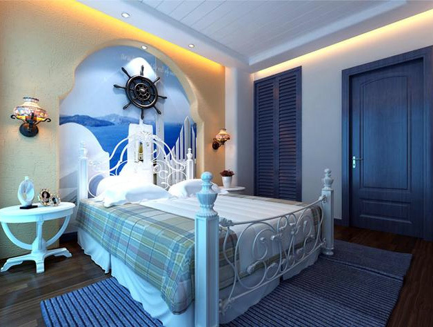 两室一厅地中海风格卧室装修效果图