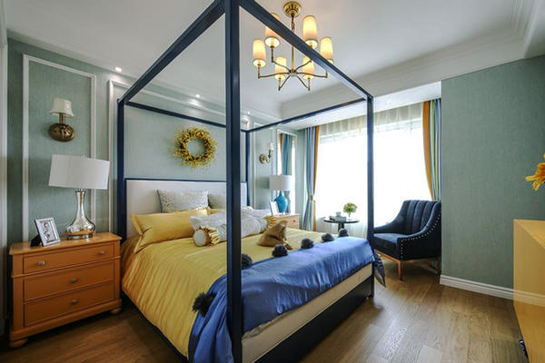 欧式田园风格自然舒适卧室装修效果图