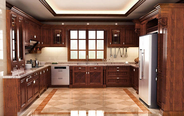 古典欧式风格别墅型精致大厨房装修效果图实例