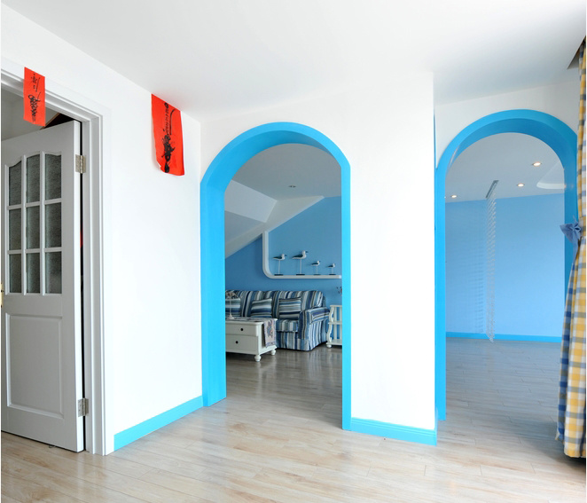 蓝色基调的地中海风格116平米家居装修图片