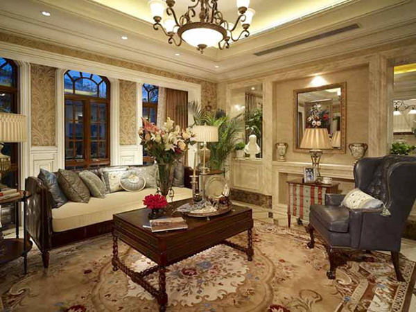 289平米美式风格精致奢华别墅室内装修效果图
