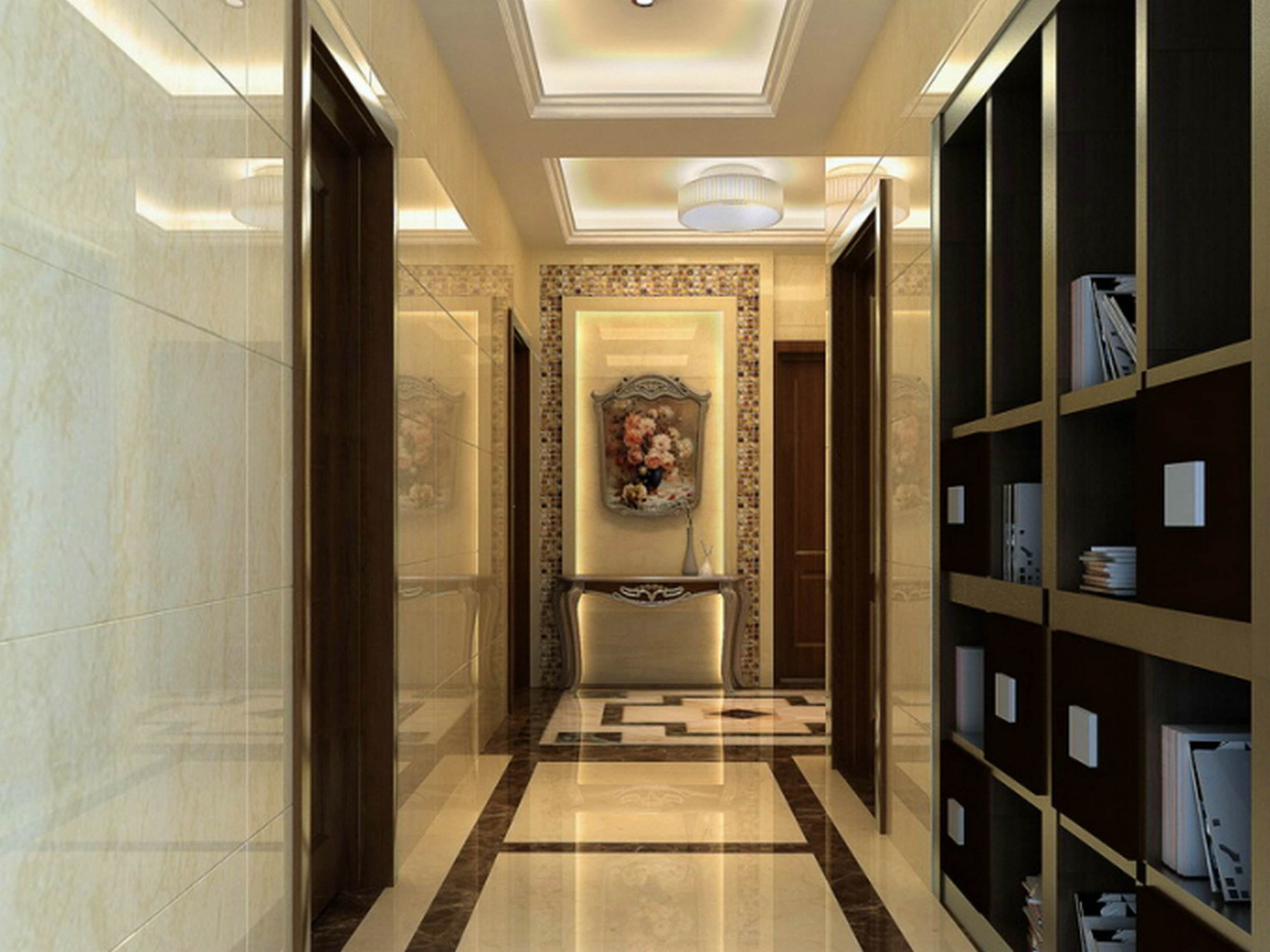 200平欧式风格房子走廊橱柜设计装修效果图