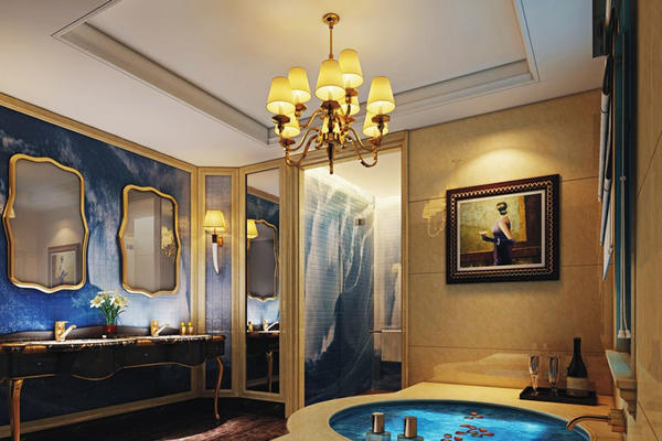 地中海风格别墅室内奢华卫生间设计装修效果图