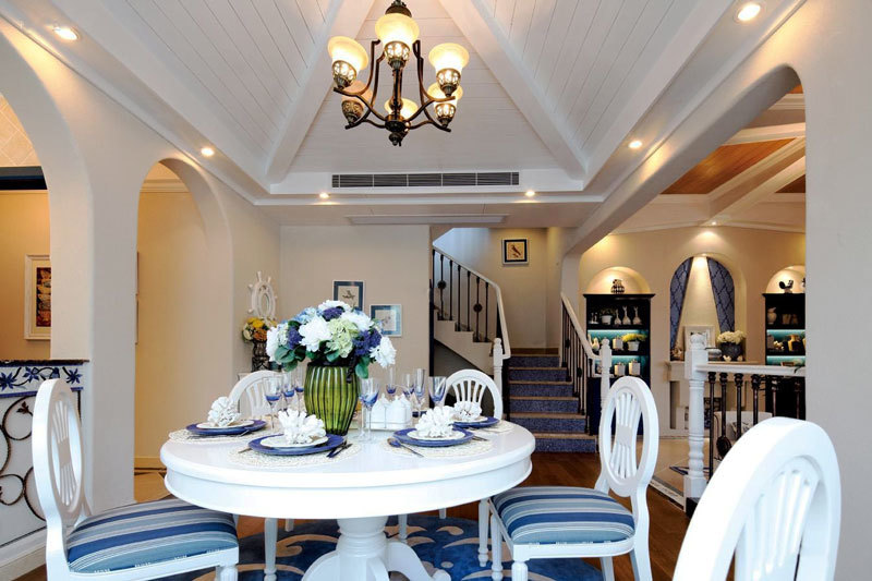 地中海风格别墅室内精致餐厅装修效果图赏析