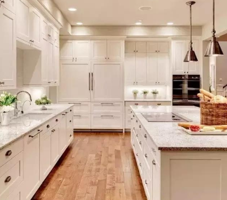 25万元以内农村新中式别墅开放式厨房装修效果图