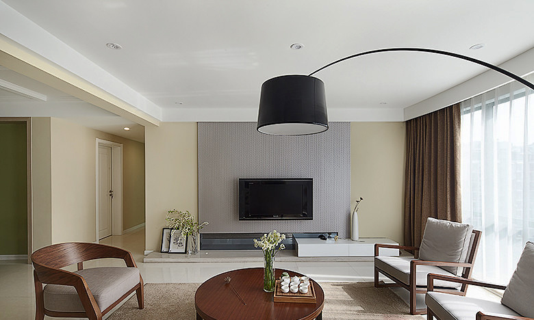 美式风格自然舒适三室两厅室内装修效果图案例