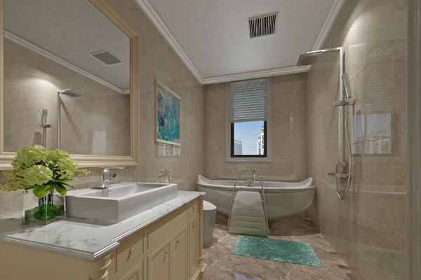 124平米两居室简欧风格房屋卫生间装修效果图