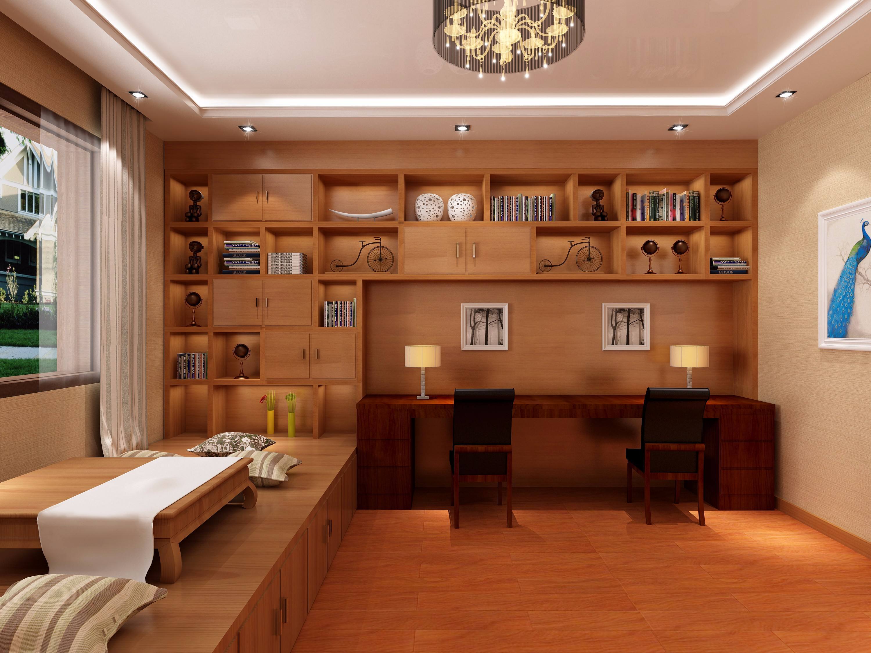 138平大户型中式风格客厅沙发榻榻米装修效果图
