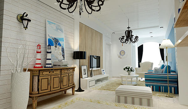 67平米地中海风格简约一居室室内装修效果图