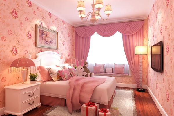 115平米粉色房间欧式风格装修效果图