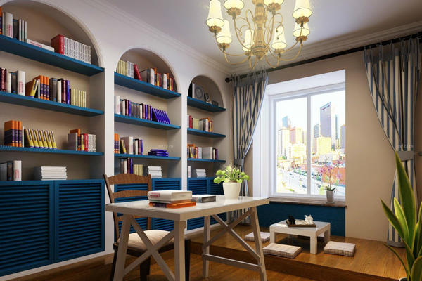 83平米家居地中海风格书房设计效果图