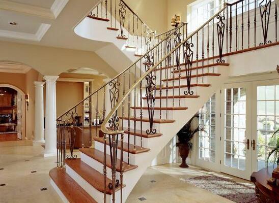 340平米别墅欧美风格客厅板式楼梯装修效果图