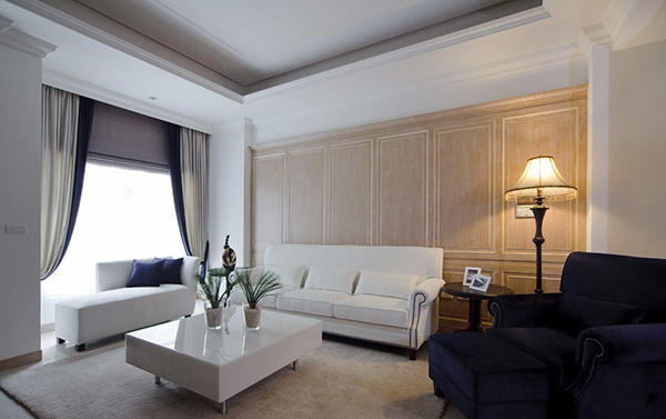 139平米美式风格精致三室两厅室内装修效果图案例