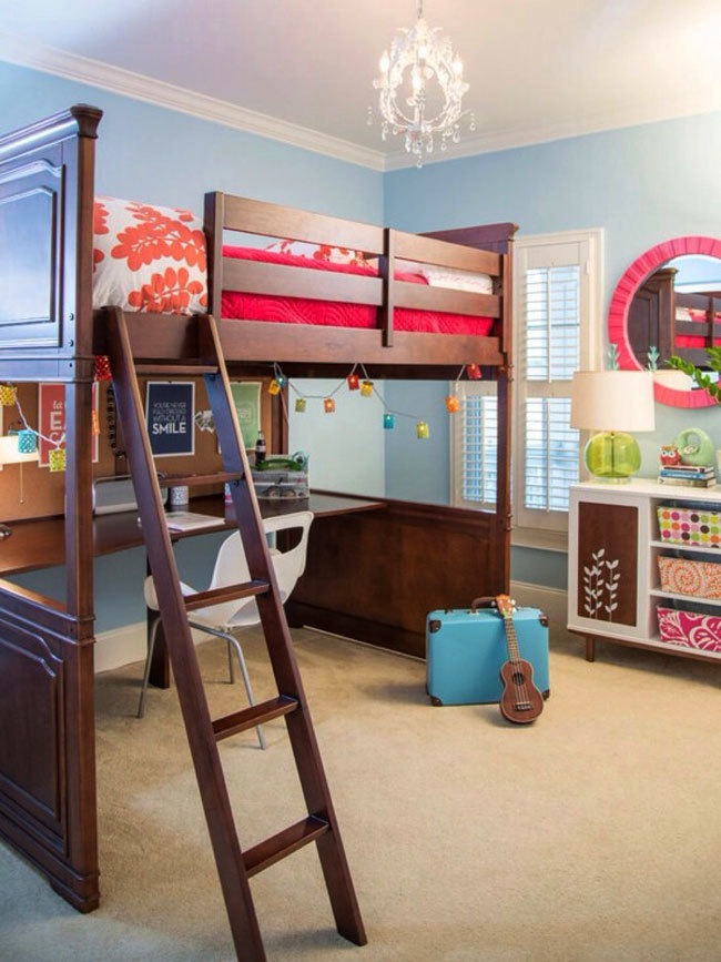 美式风格精致双层床儿童房装修效果图