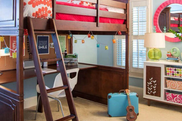美式风格精致双层床儿童房装修效果图
