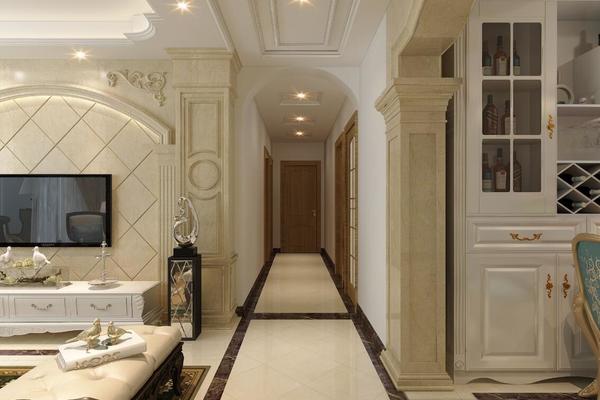 98平米两居室欧式客厅走廊装修效果图