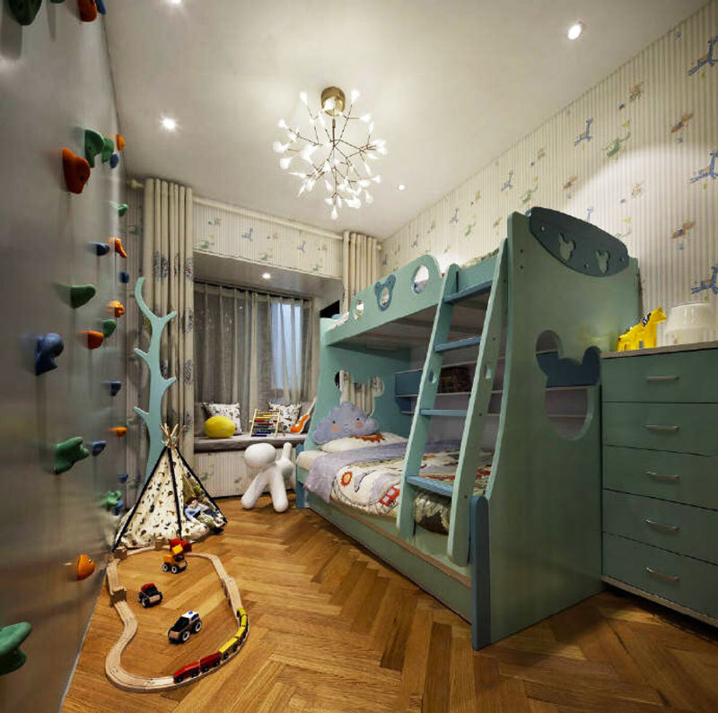 现代美式风格精致双层床儿童房装修效果图赏析