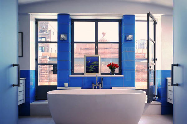 地中海风格蓝色别墅卫生间装修效果图赏析
