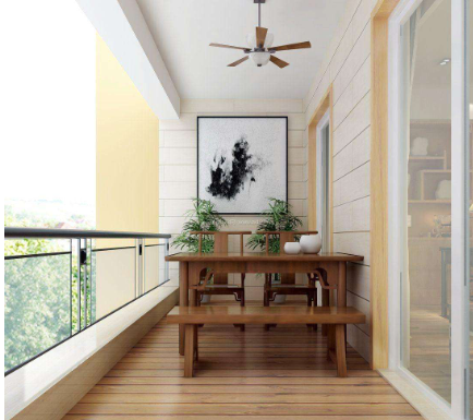 3平米中式阳台茶室装修效果图