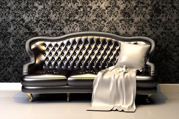 297平米别墅欧式风格客厅黑色沙发装修效果图