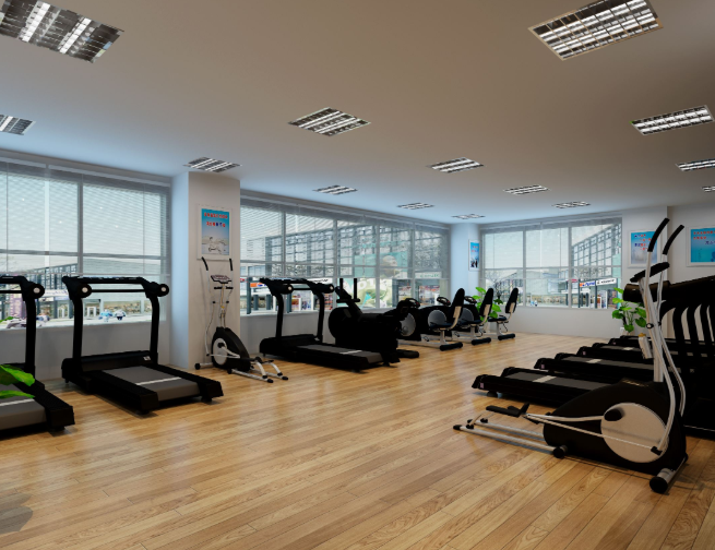 现代美式150平米健身房装修效果图