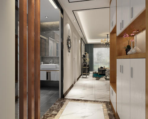 85平小户型现代简约风格走廊橱柜设计装修效果图