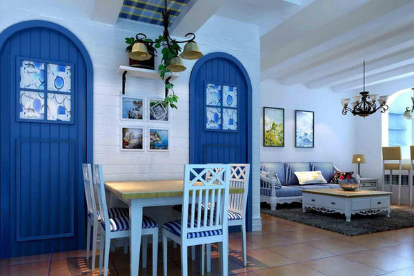 98平米两室一厅地中海风格餐厅装修图片
