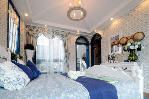 地中海风格别墅室内精致卧室装修效果图欣赏