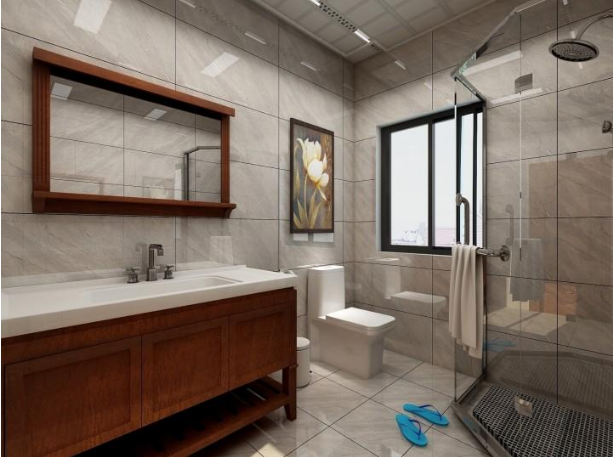 230平方复式别墅新中式主卧洗手间装修效果图