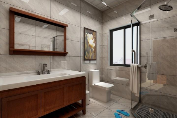 230平方复式别墅新中式主卧洗手间装修效果图