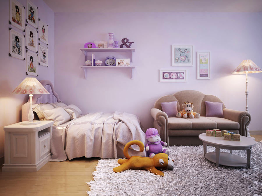 简欧风格紫色梦幻儿童房装修效果图赏析