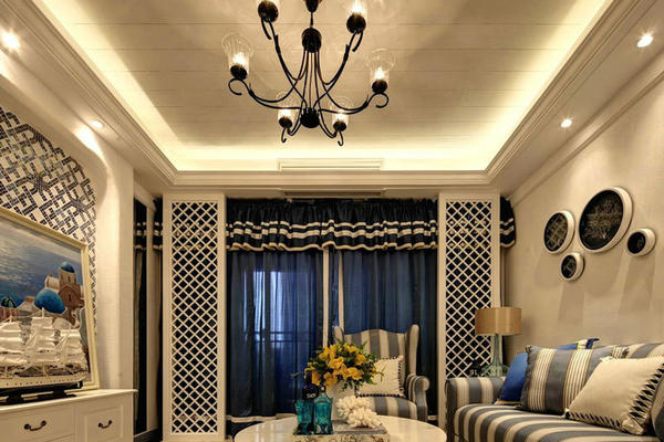 地中海风格精致两室两厅室内设计装修效果图