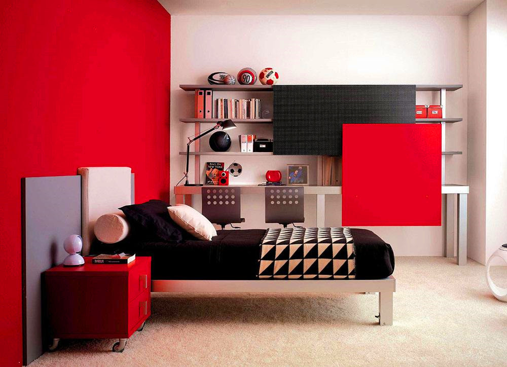 90平米二居室红色家具装修效果图