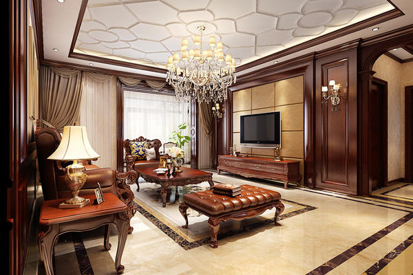 145平米美式风格精致大户型室内装修效果图