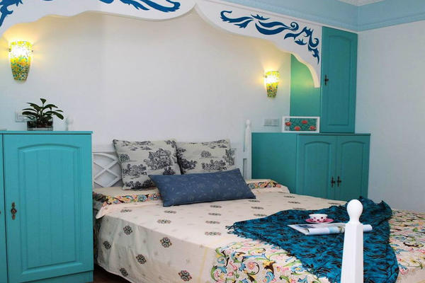 蓝色清新地中海风格儿童房装修实景图