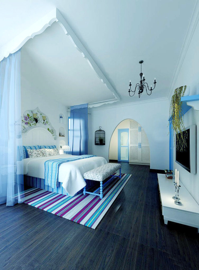 小户型地中海风格卧室室内设计装修效果图
