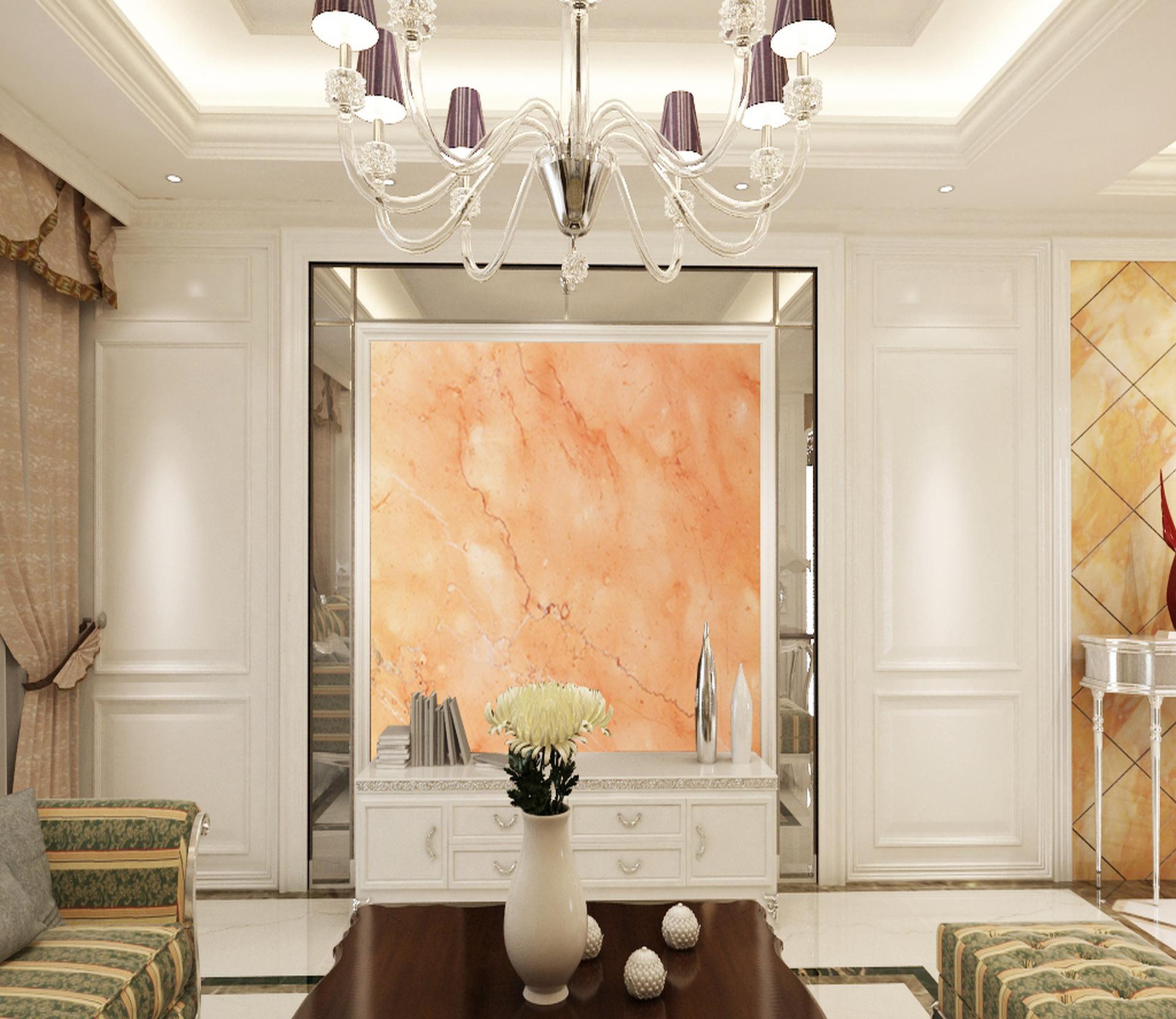 135平大户型欧式奢华风格客厅微晶石电视墙装修效果图